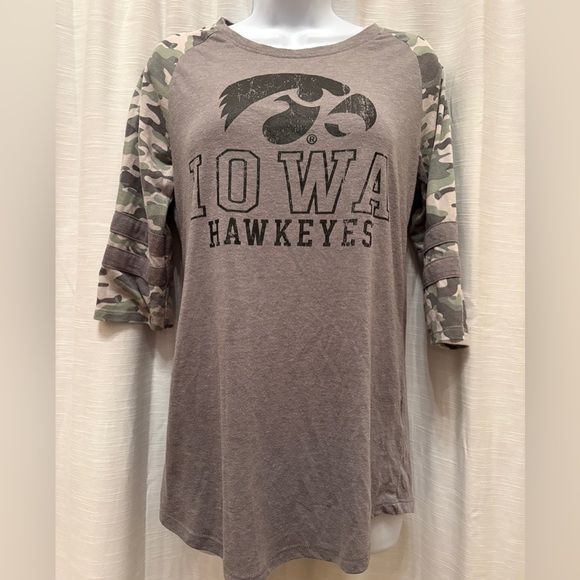 Rivalry Threads Tops - Iowa Hawkeyes Rivalry Threads Camo Logo Tee